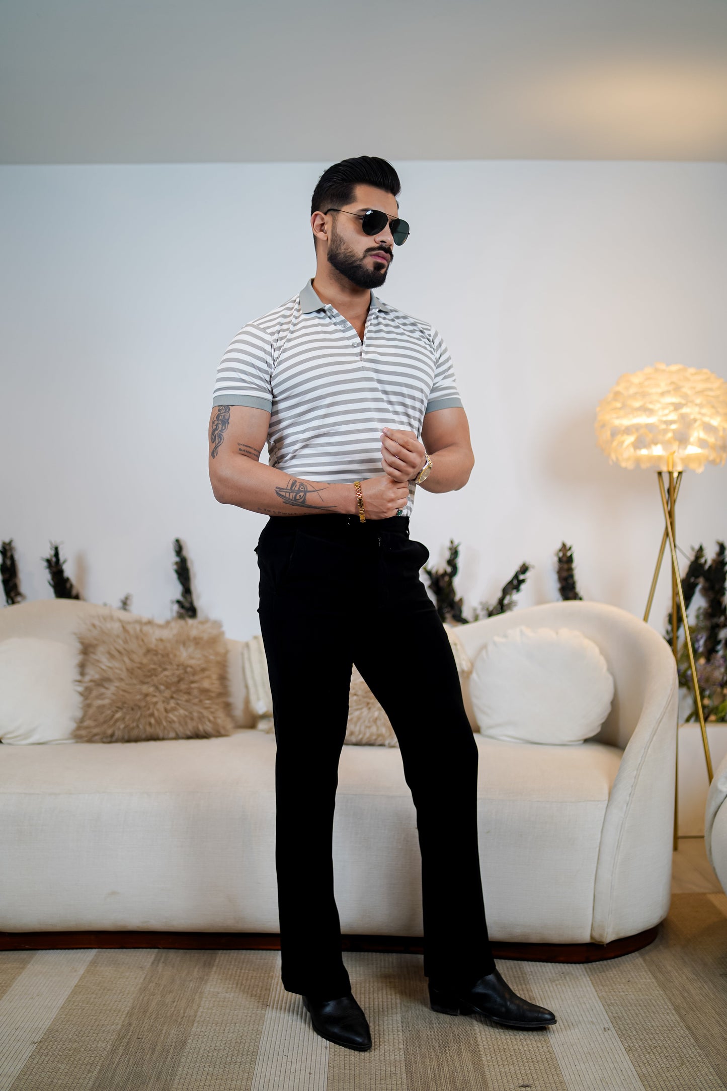 Signature Striped Polo T Shirt - Premium Style