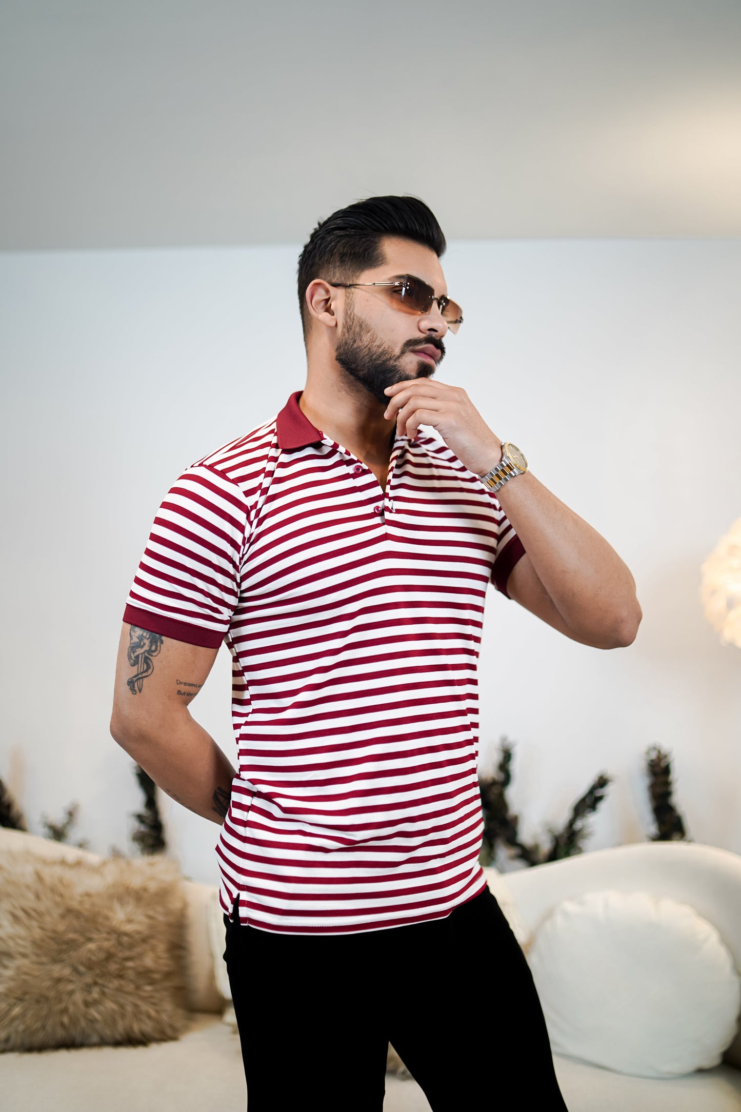 Signature Striped Polo T Shirt - Premium Style