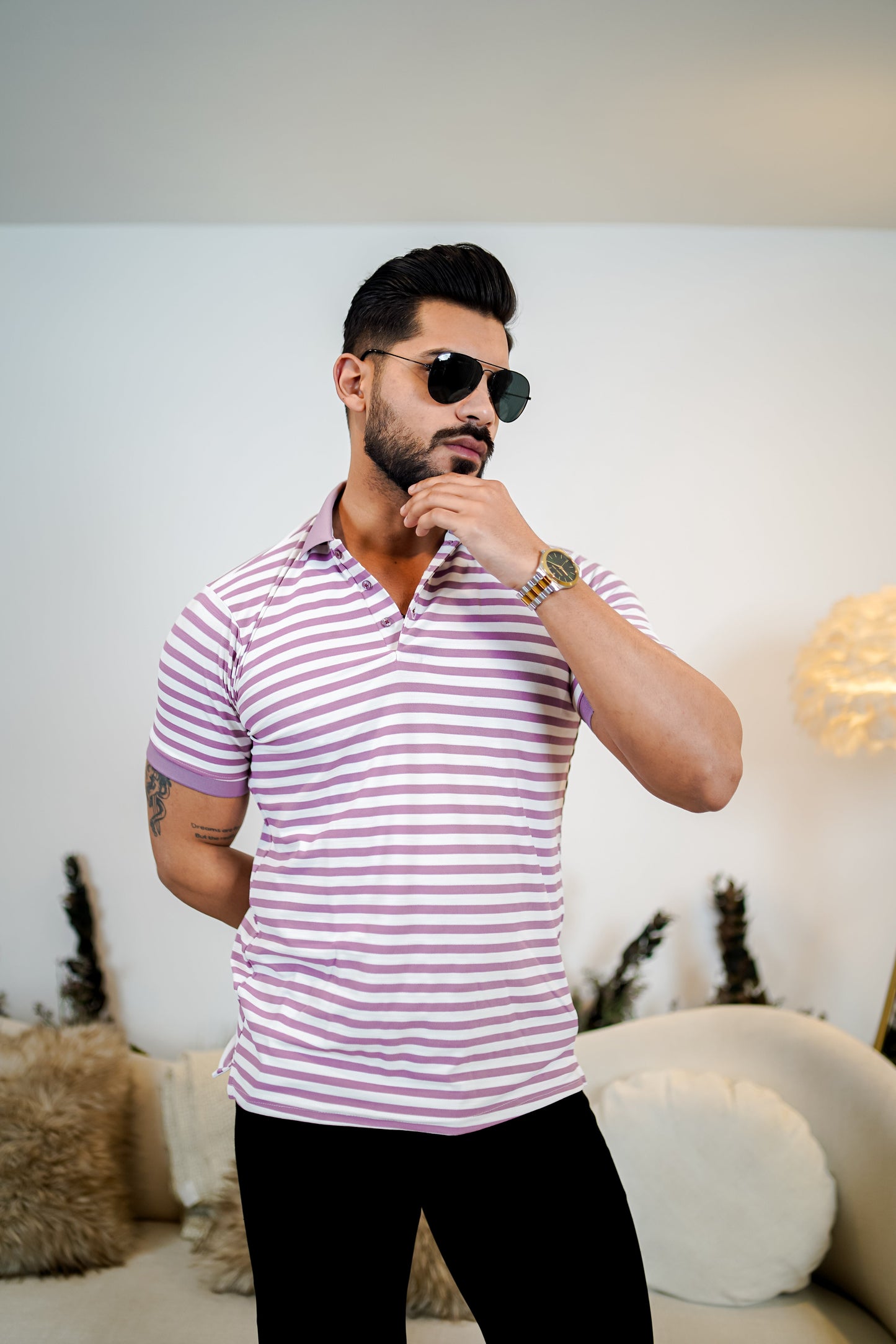 Signature Striped Polo T Shirt - Premium Style