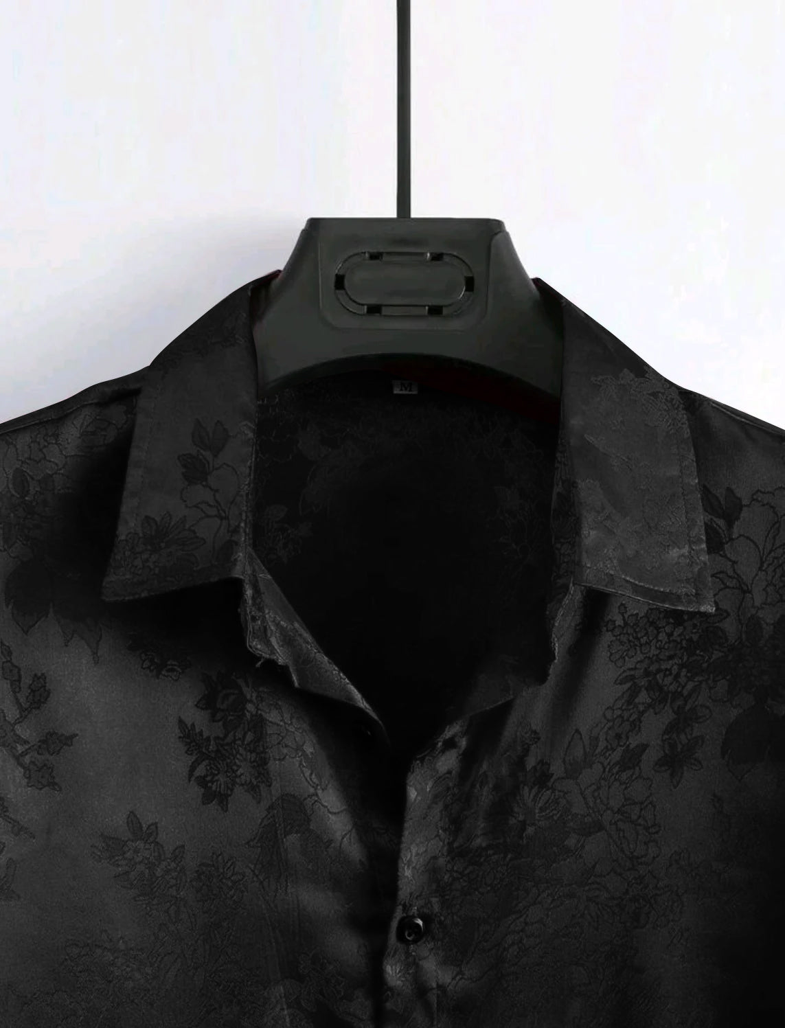 Mens Floral Jacquard Satin Shirt