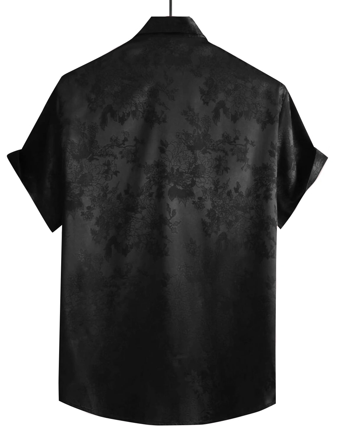 Mens Floral Jacquard Satin Shirt