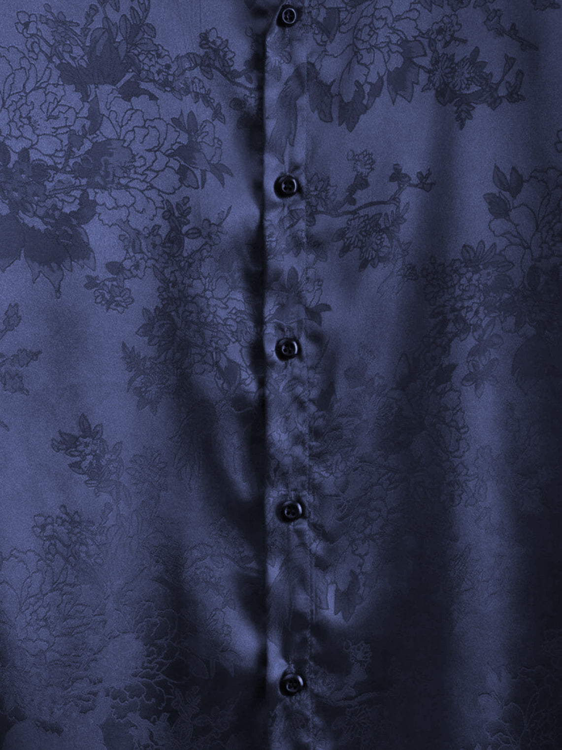 Mens Floral Jacquard Satin Shirt