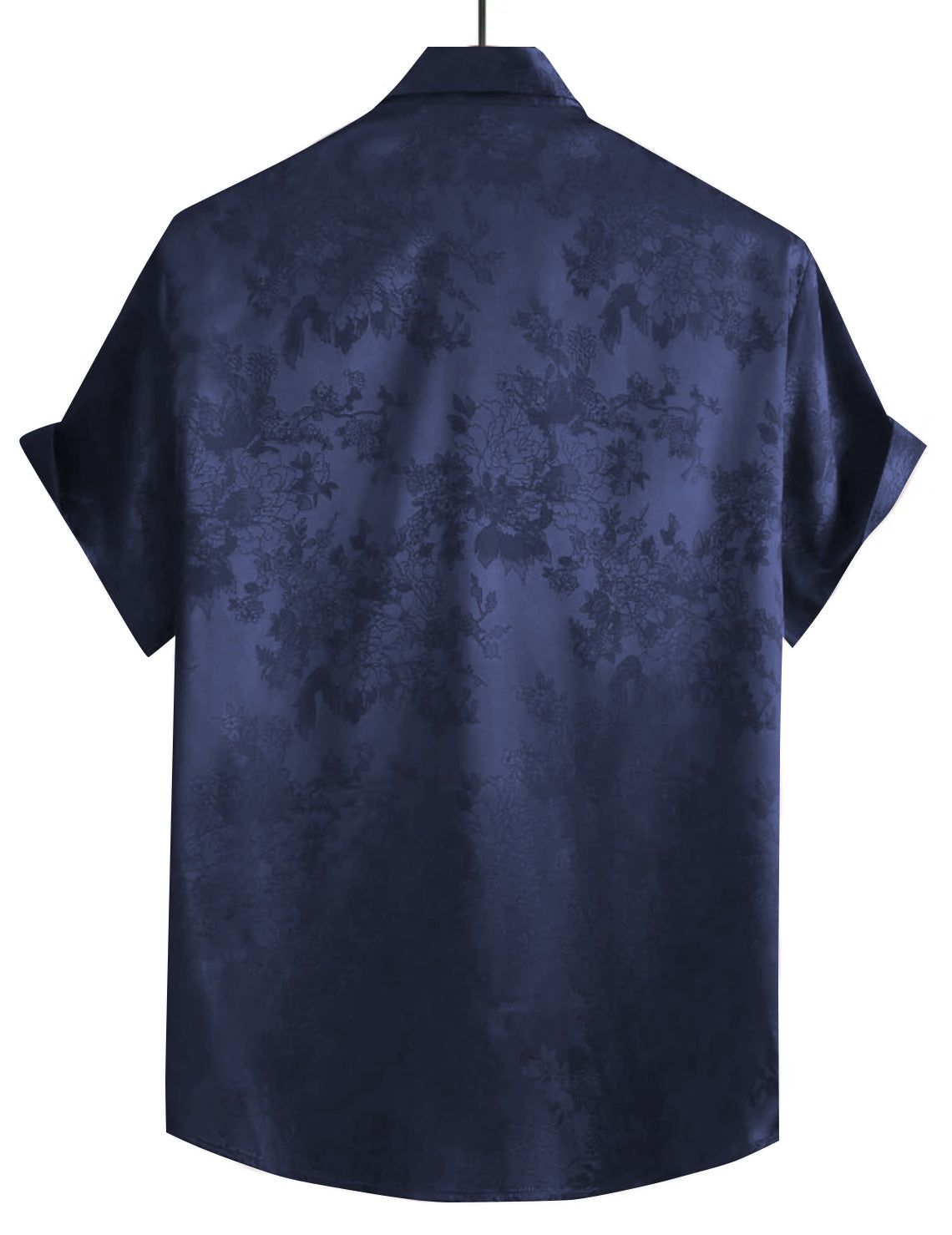 Mens Floral Jacquard Satin Shirt