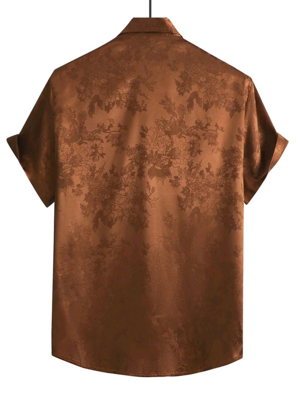 Mens Floral Jacquard Satin Shirt