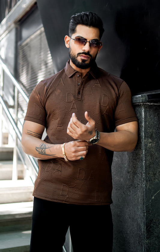 Weffi Embossed Premium Polo T Shirt - Half Sleeve