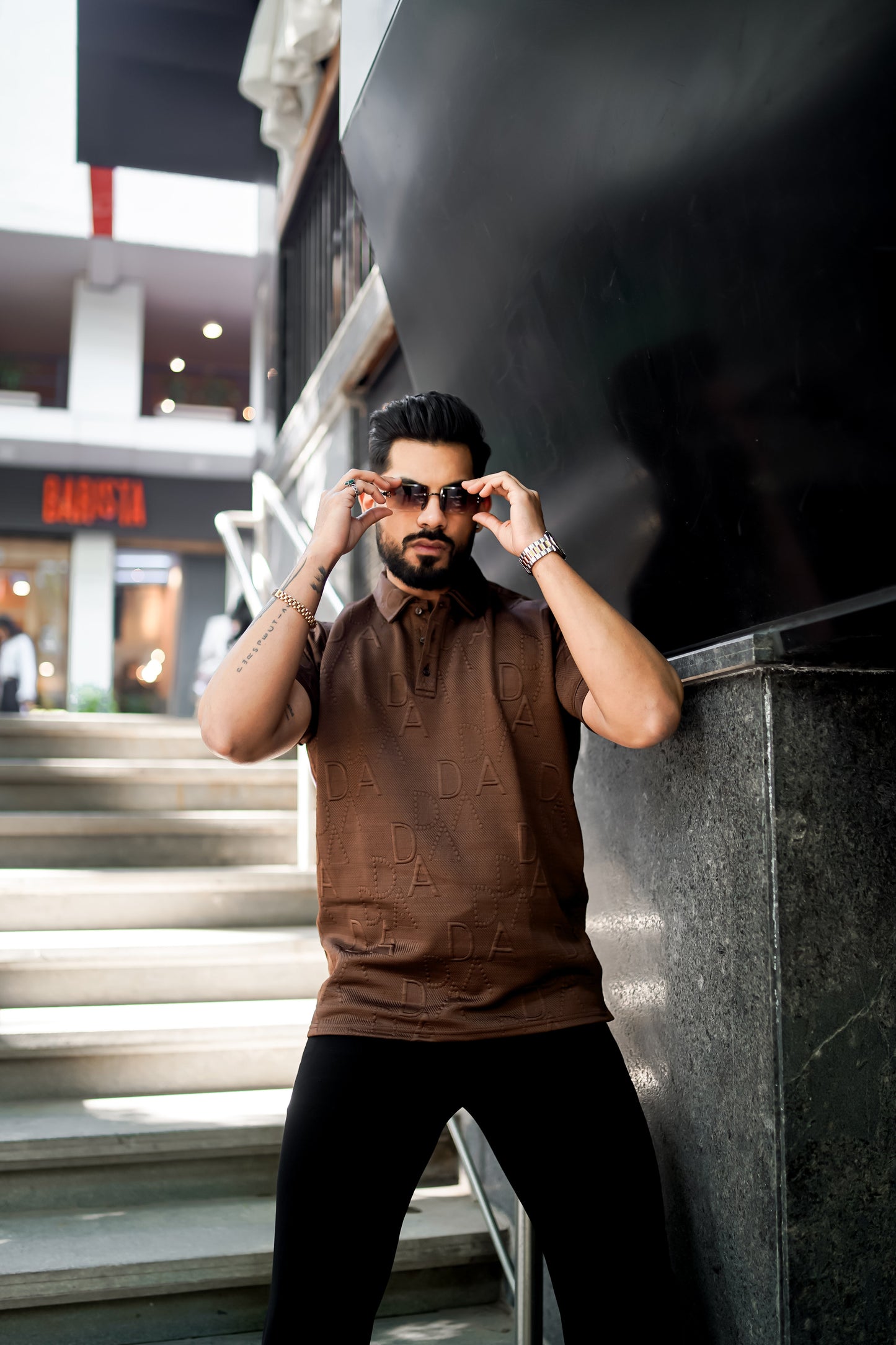 Weffi Embossed Premium Polo T Shirt - Half Sleeve