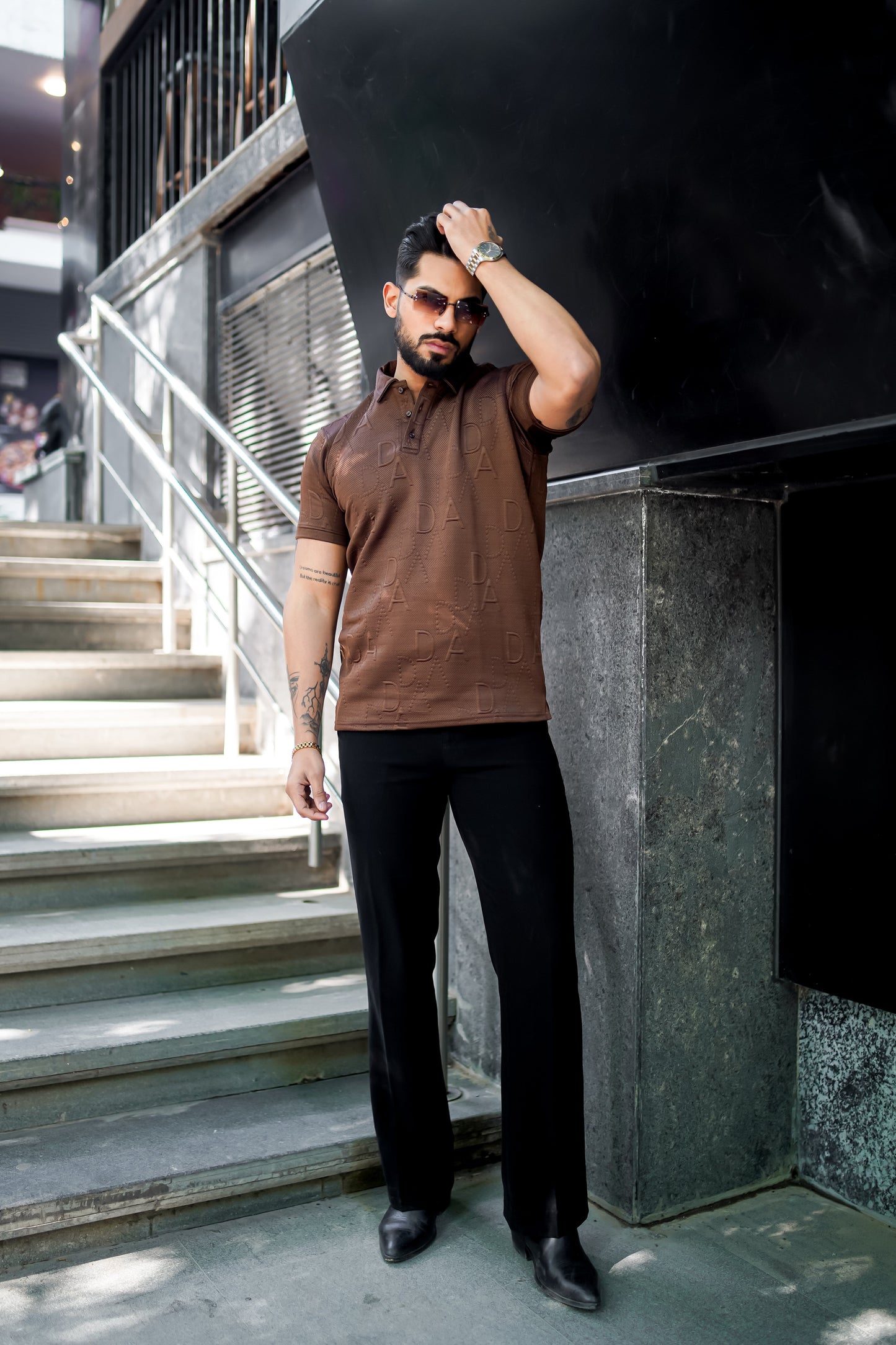 Weffi Embossed Premium Polo T Shirt - Half Sleeve