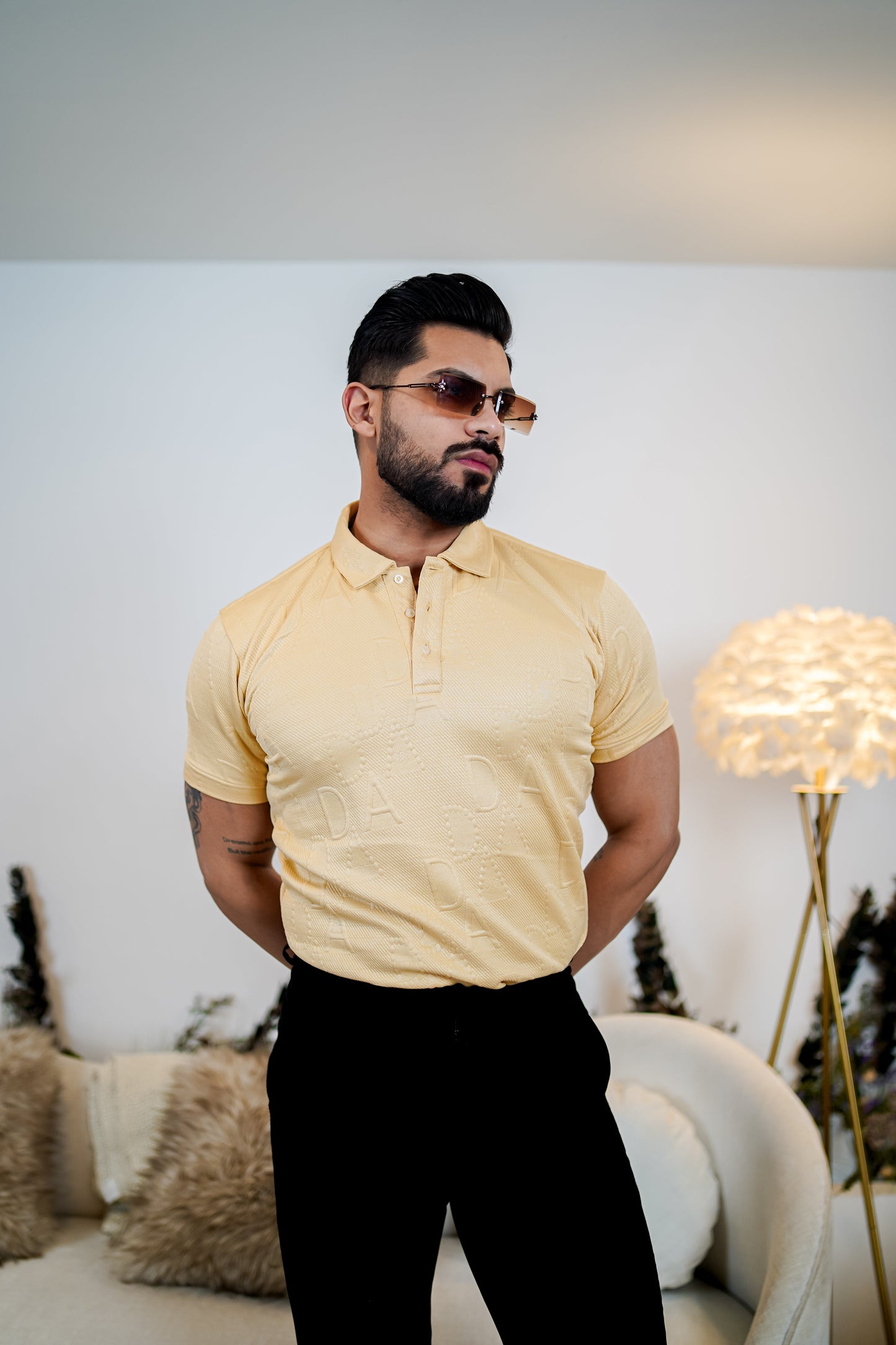 Weffi Embossed Premium Polo T Shirt - Half Sleeve