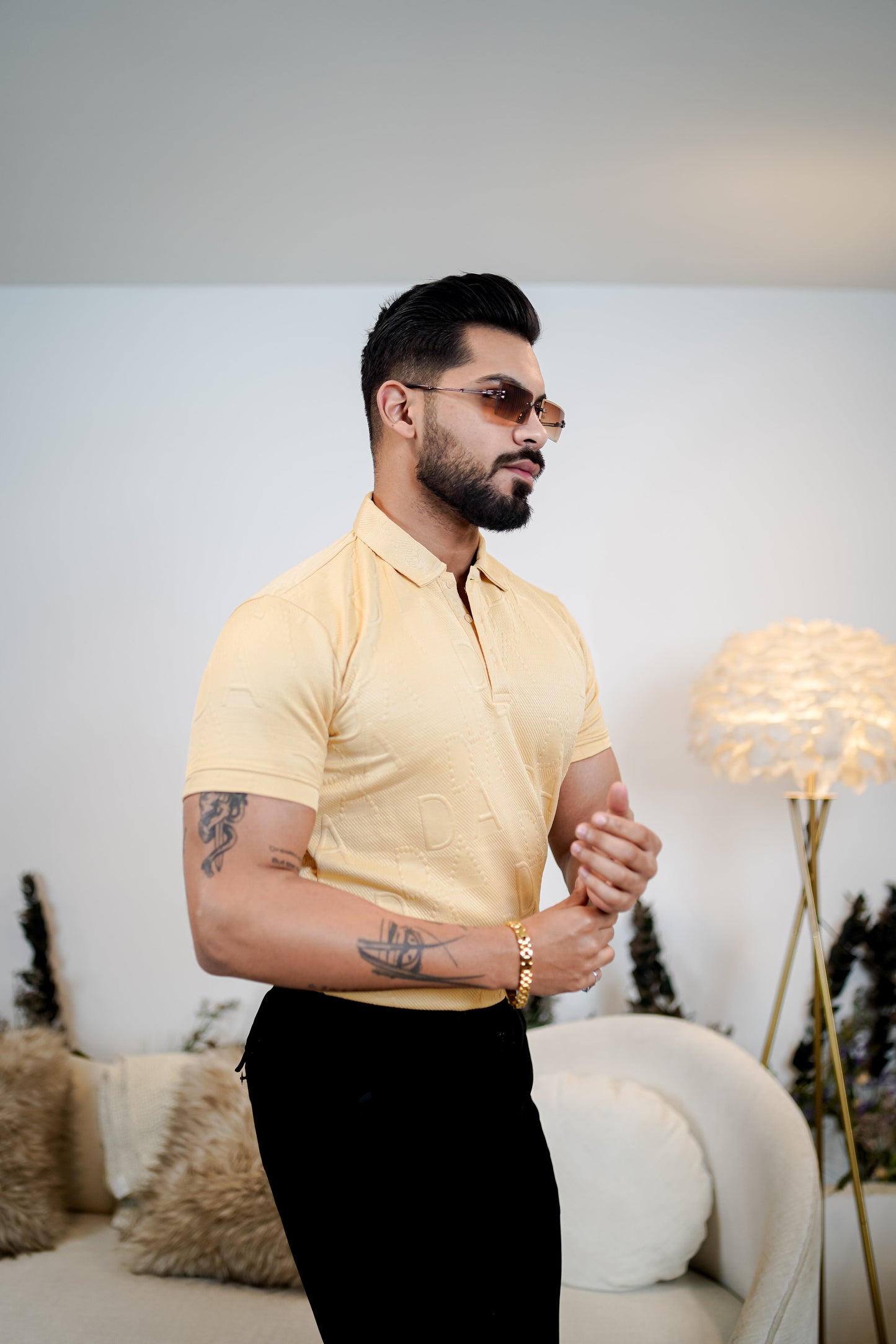 Weffi Embossed Premium Polo T Shirt - Half Sleeve