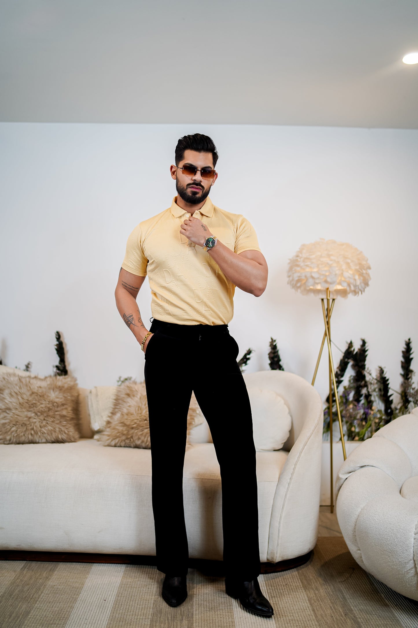 Weffi Embossed Premium Polo T Shirt - Half Sleeve