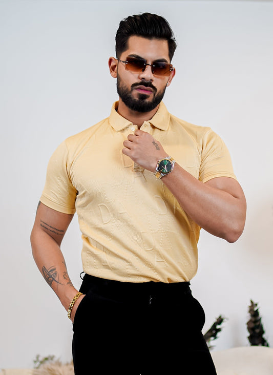 Weffi Embossed Premium Polo T Shirt - Half Sleeve
