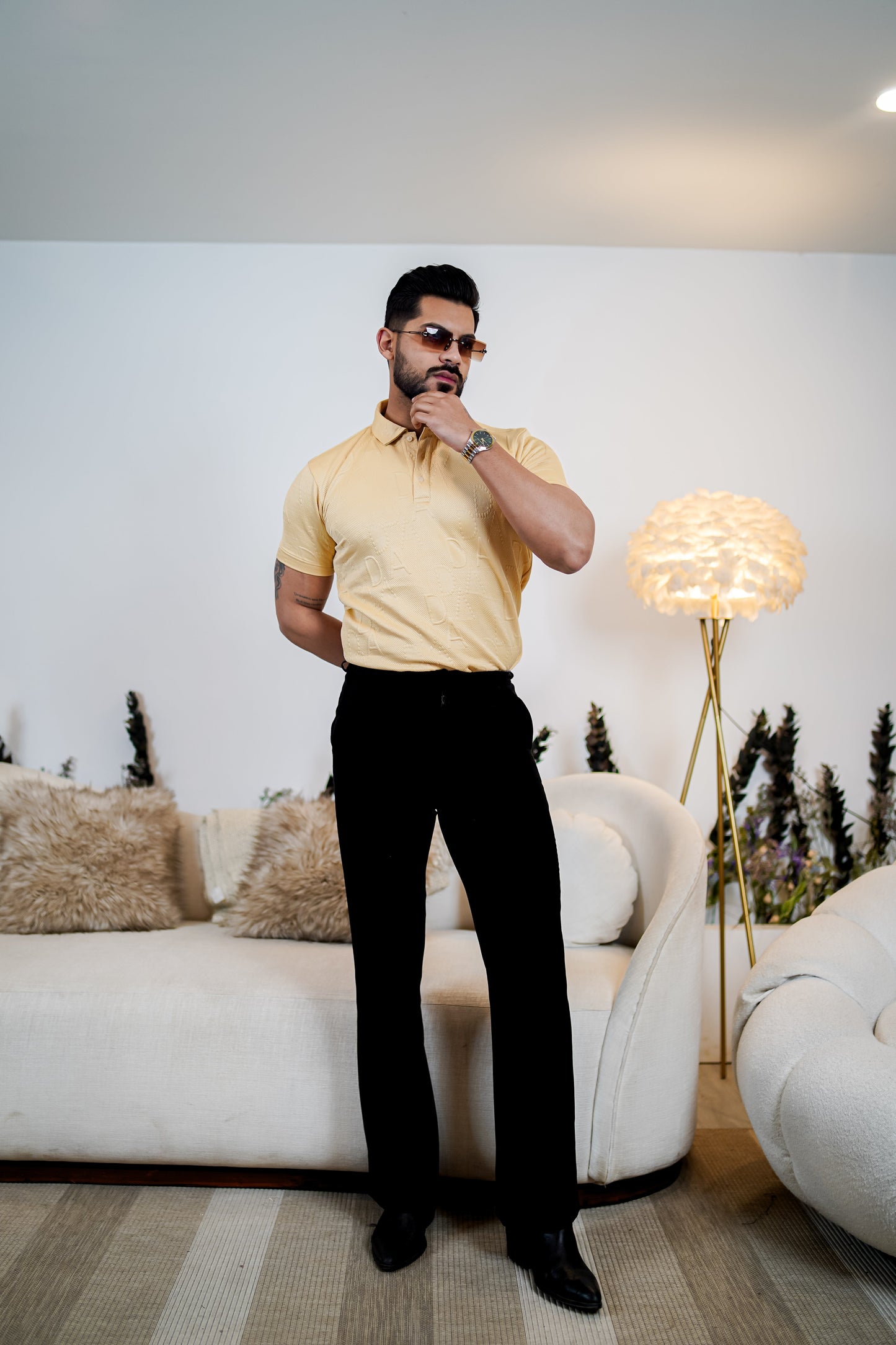 Weffi Embossed Premium Polo T Shirt - Half Sleeve