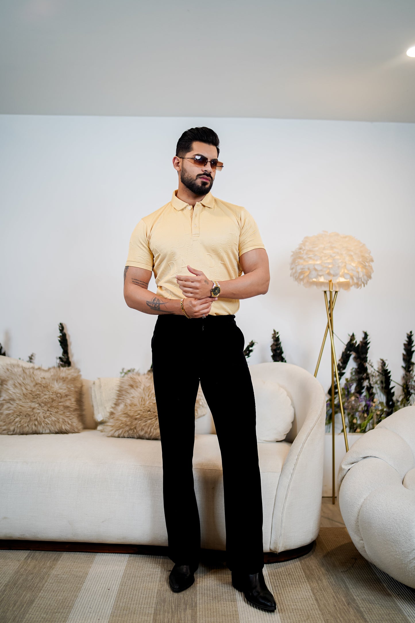 Weffi Embossed Premium Polo T Shirt - Half Sleeve