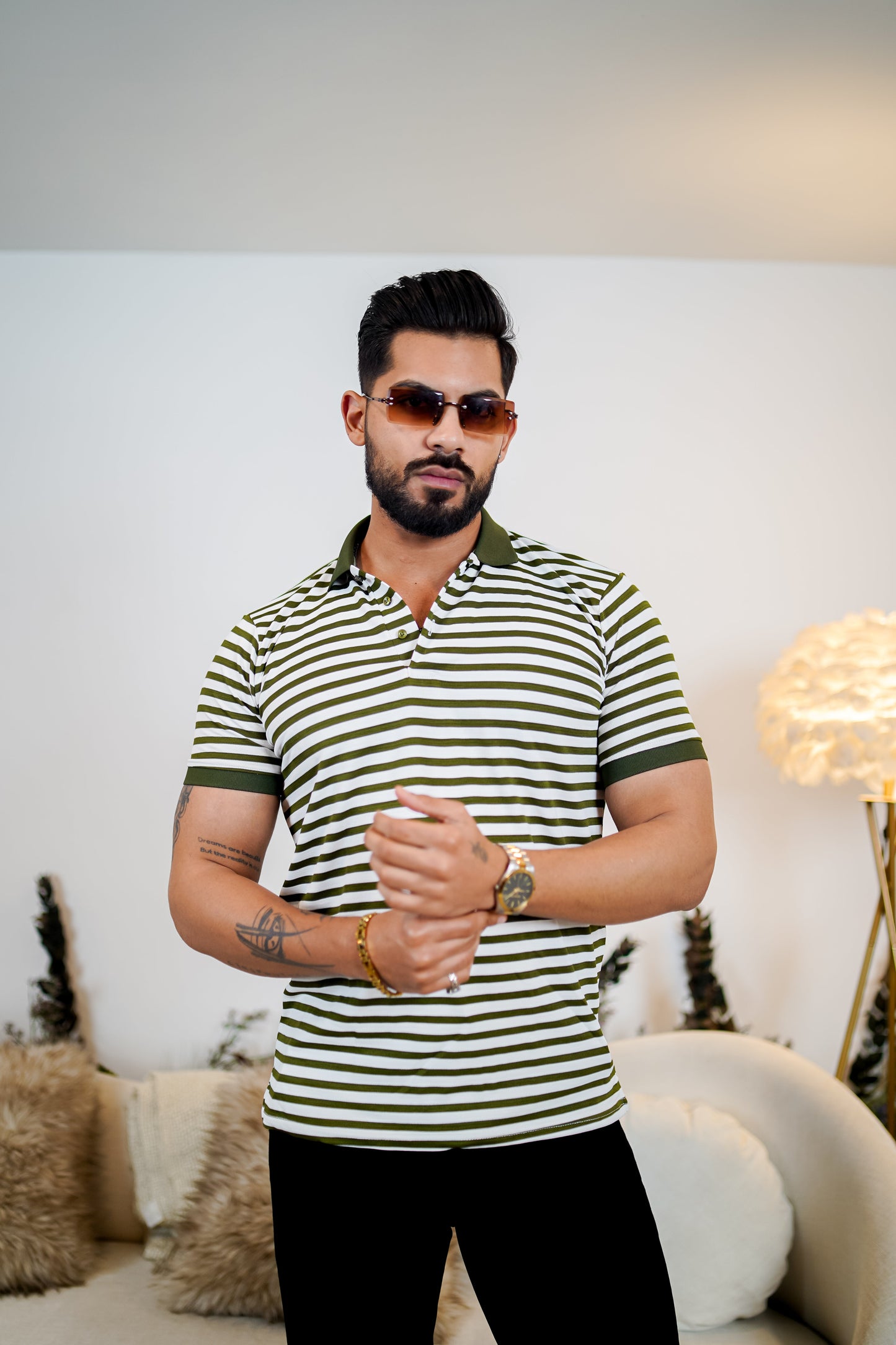 Signature Striped Polo T Shirt - Premium Style