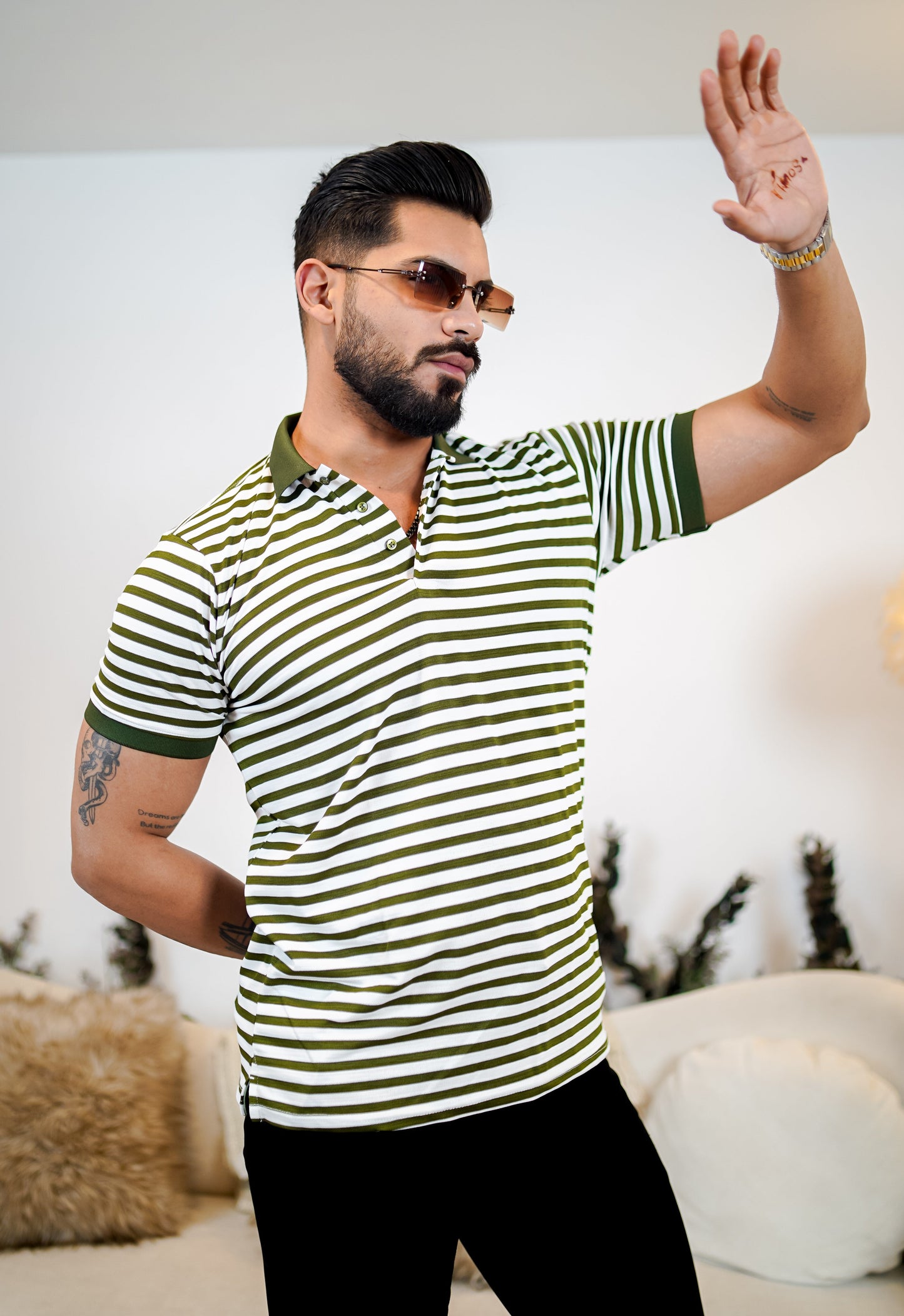 Signature Striped Polo T Shirt - Premium Style