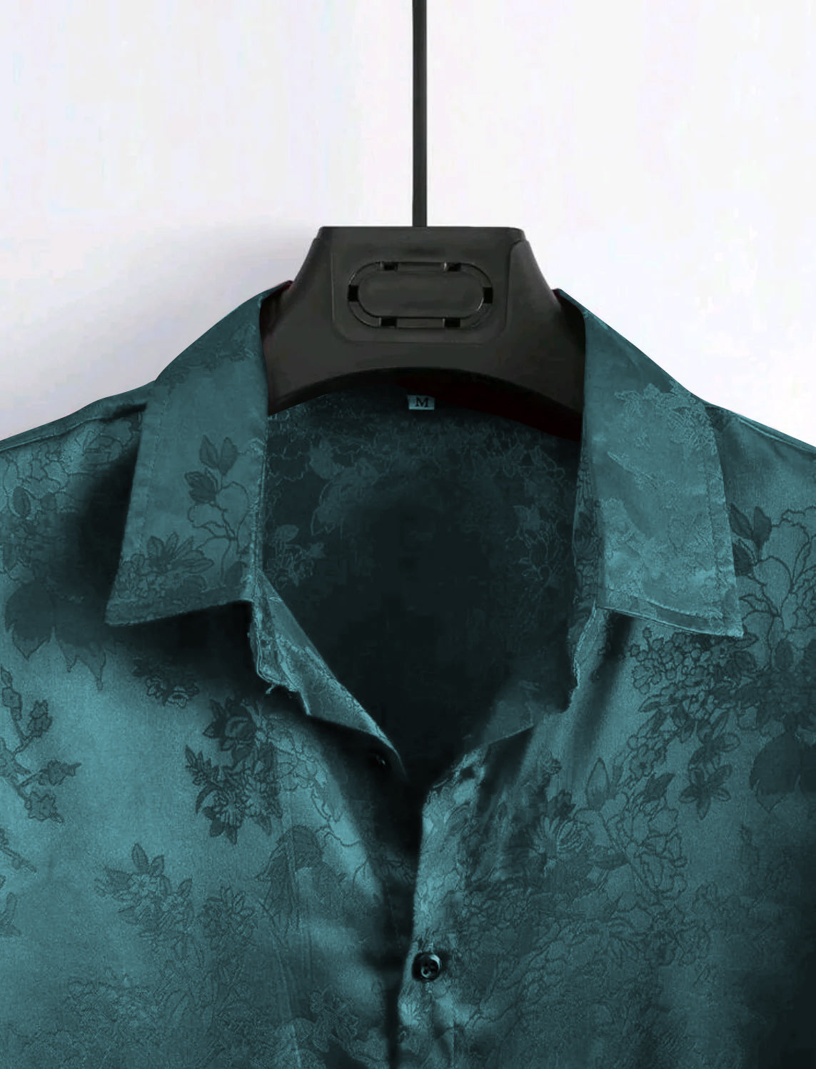 Mens Floral Jacquard Satin Shirt