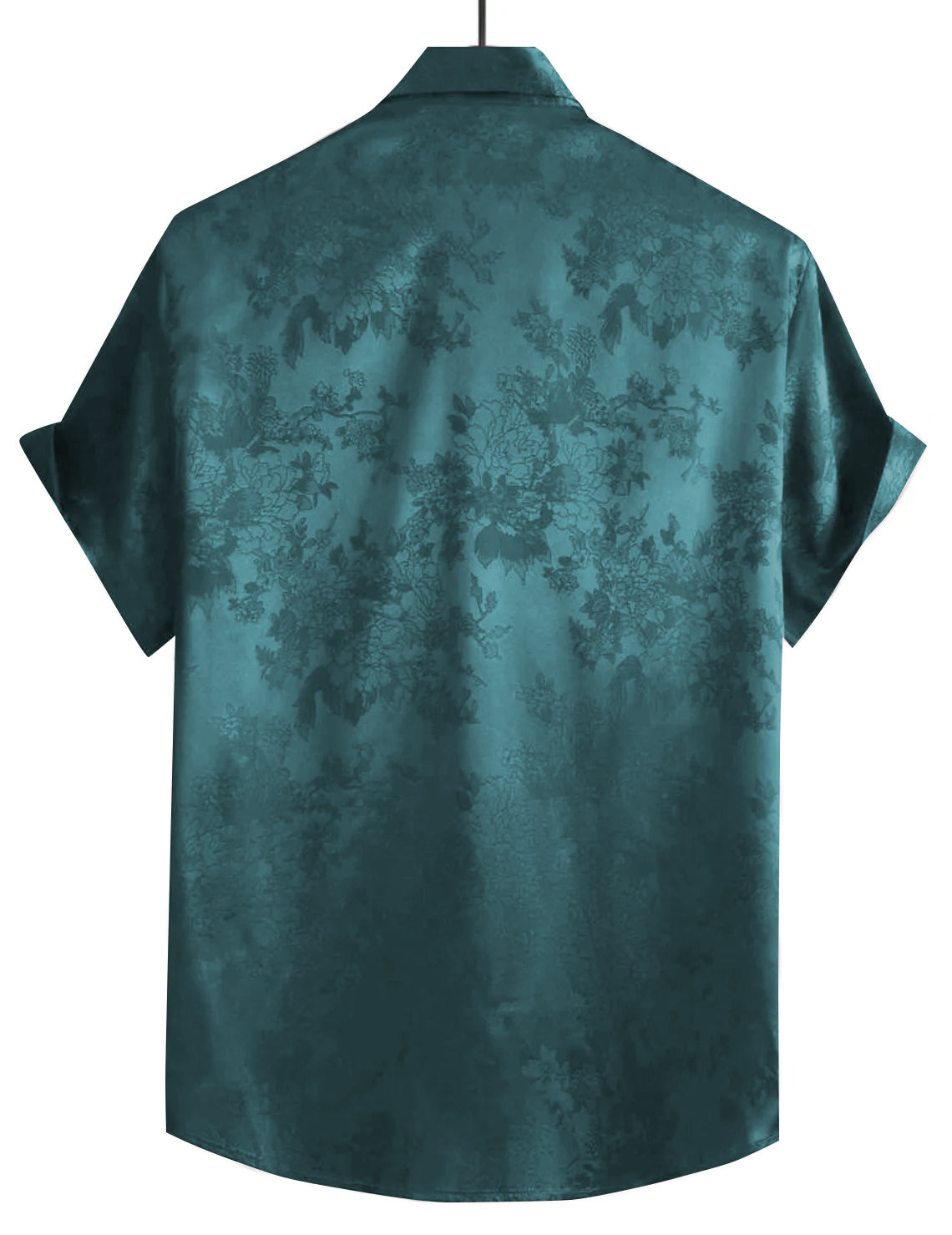 Mens Floral Jacquard Satin Shirt