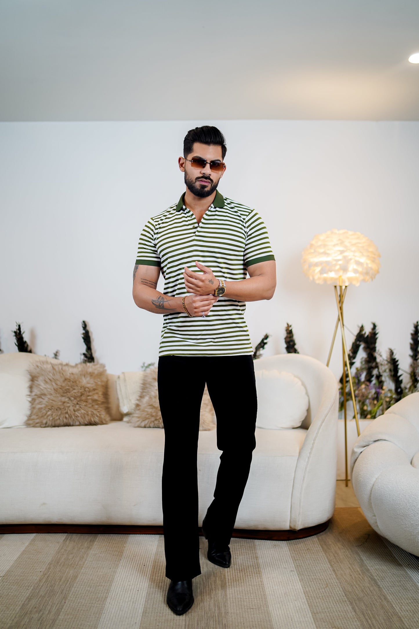 Signature Striped Polo T Shirt - Premium Style