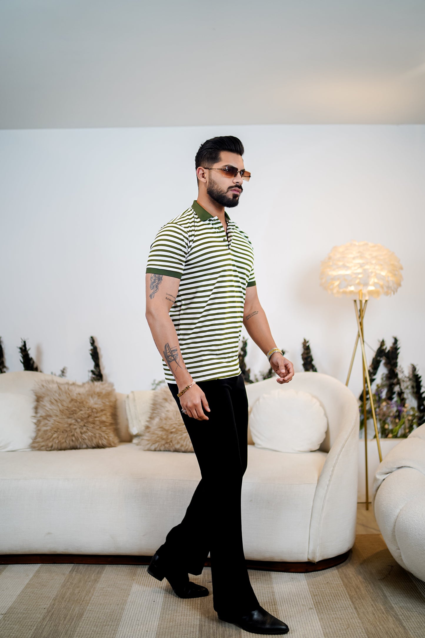 Signature Striped Polo T Shirt - Premium Style