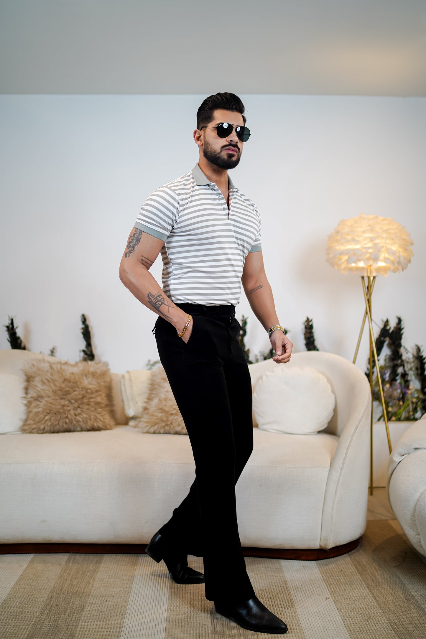 Signature Striped Polo T Shirt - Premium Style