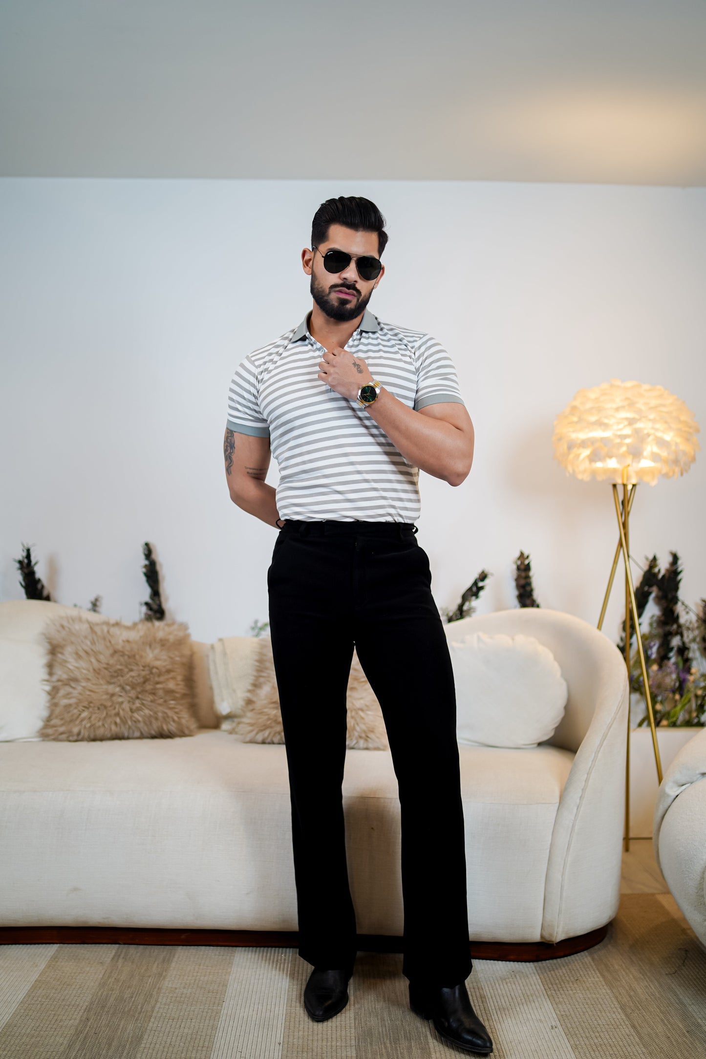 Signature Striped Polo T Shirt - Premium Style