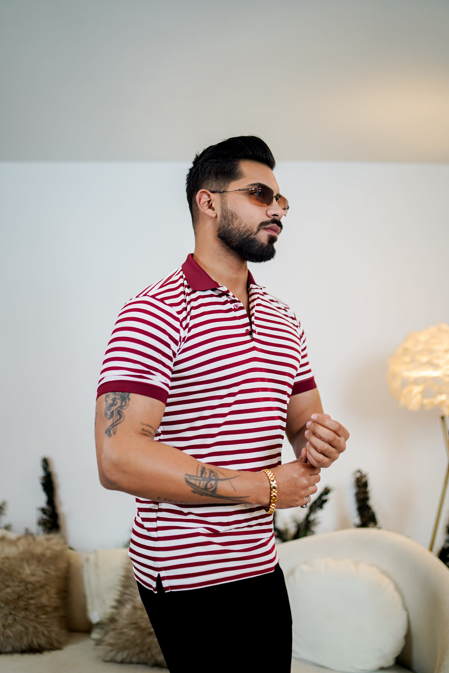 Signature Striped Polo T Shirt - Premium Style