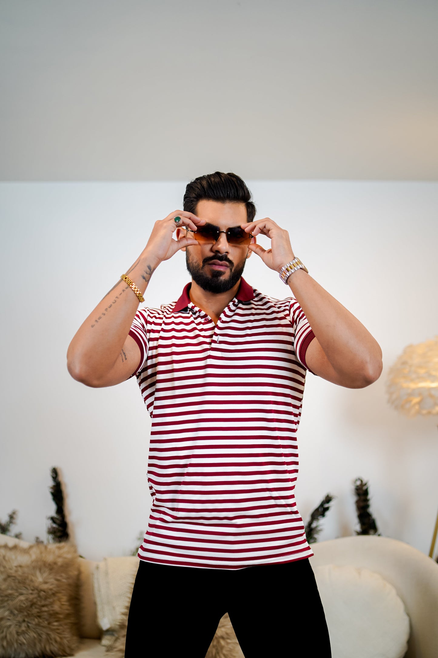 Signature Striped Polo T Shirt - Premium Style