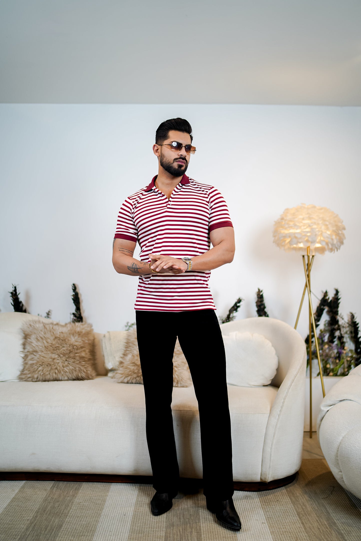 Signature Striped Polo T Shirt - Premium Style