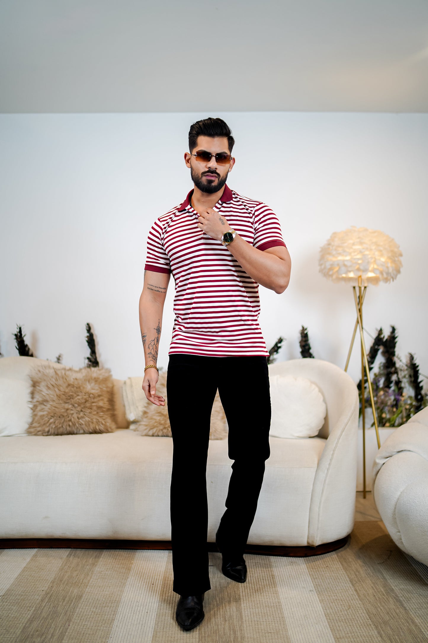 Signature Striped Polo T Shirt - Premium Style