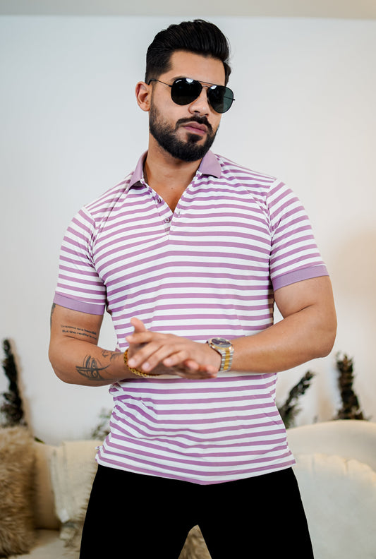 Signature Striped Polo T Shirt - Premium Style