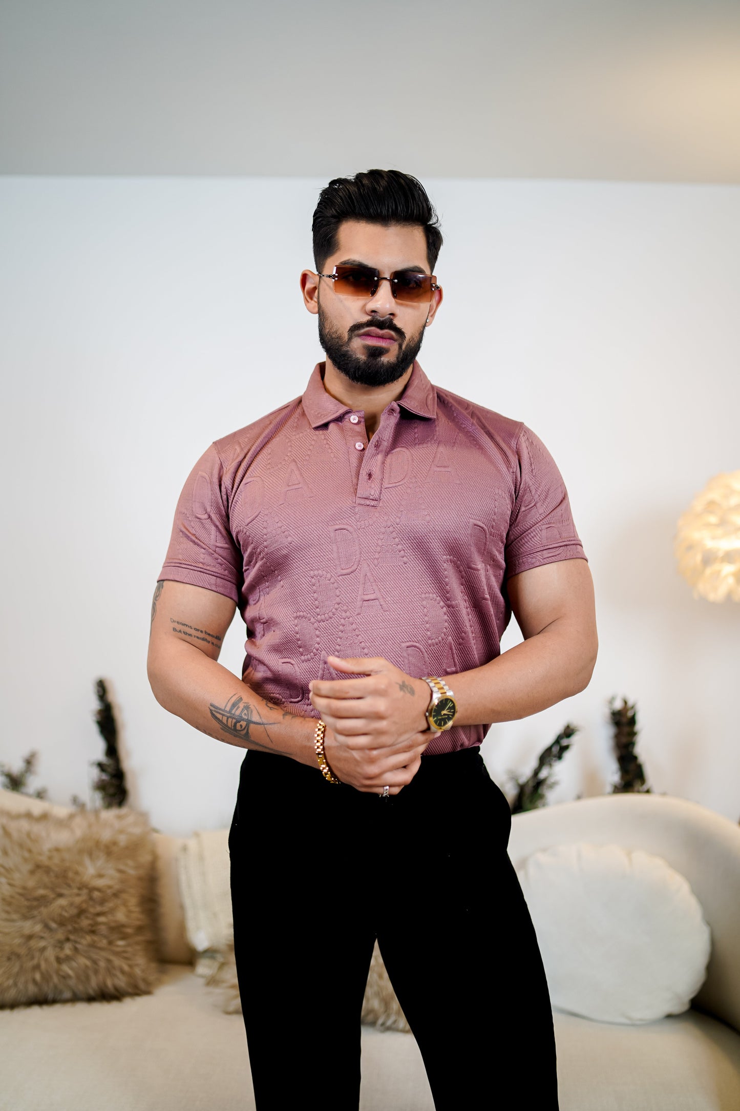 Weffi Embossed Premium Polo T Shirt - Half Sleeve