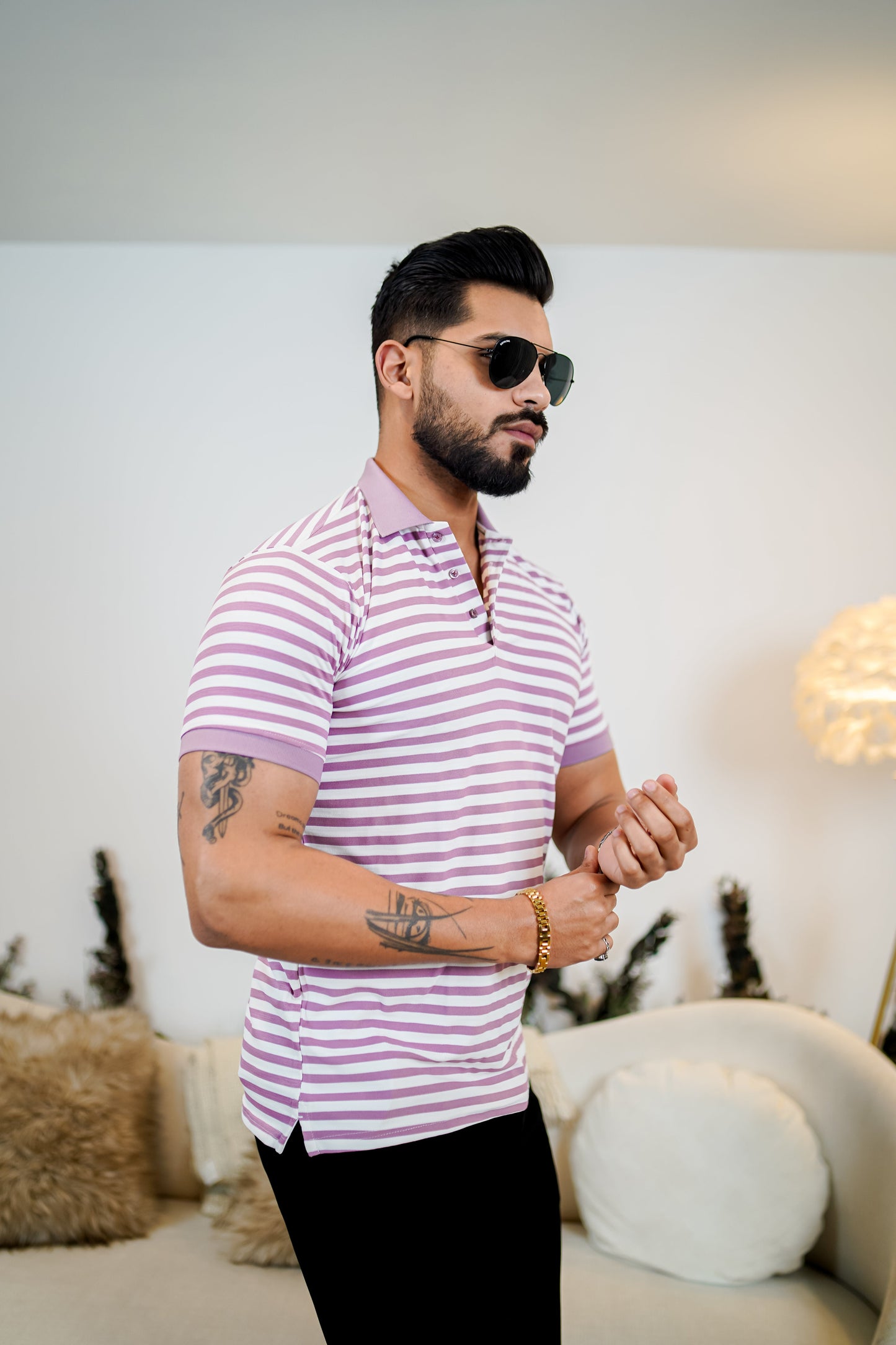Signature Striped Polo T Shirt - Premium Style
