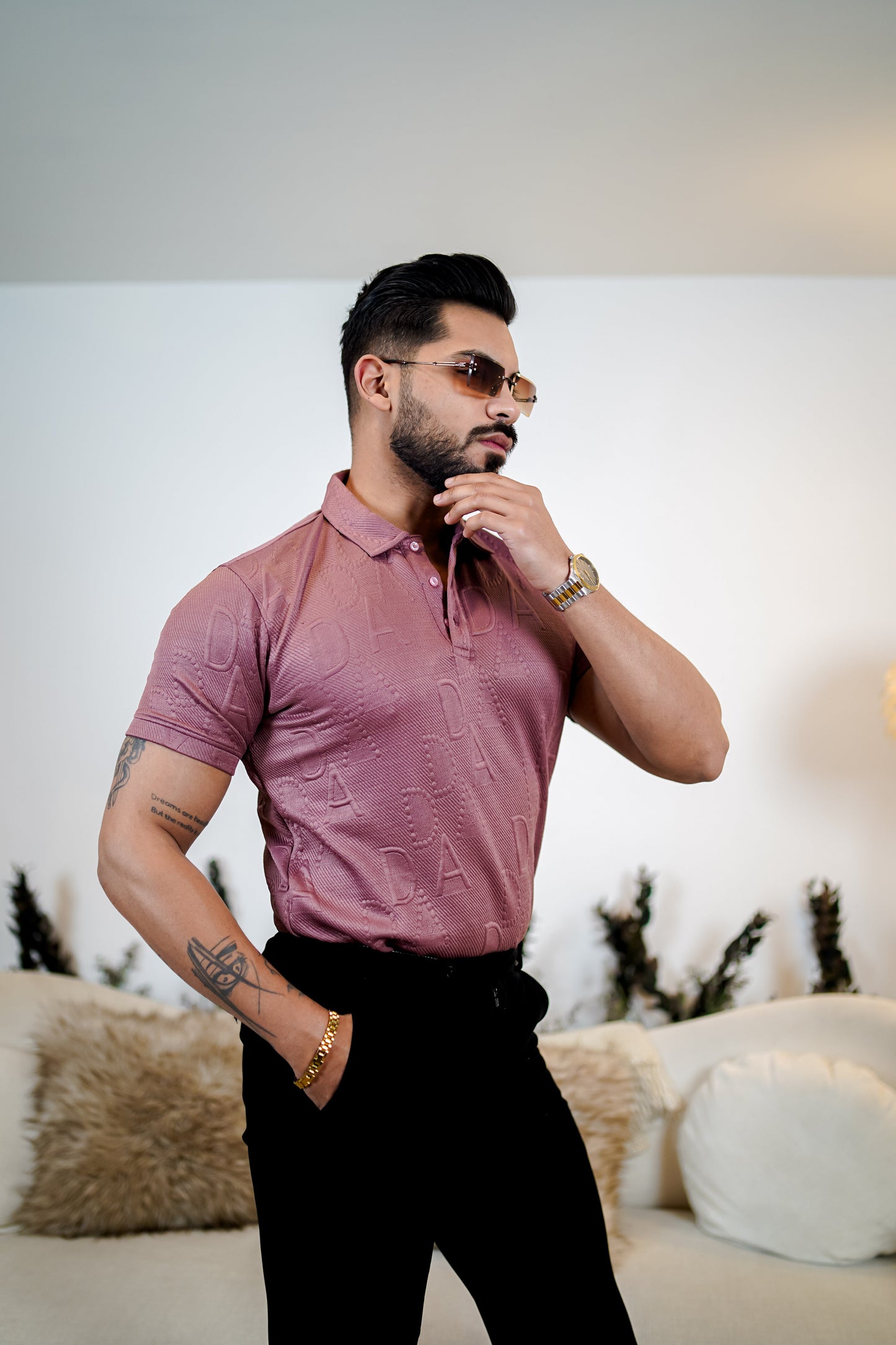 Weffi Embossed Premium Polo T Shirt - Half Sleeve