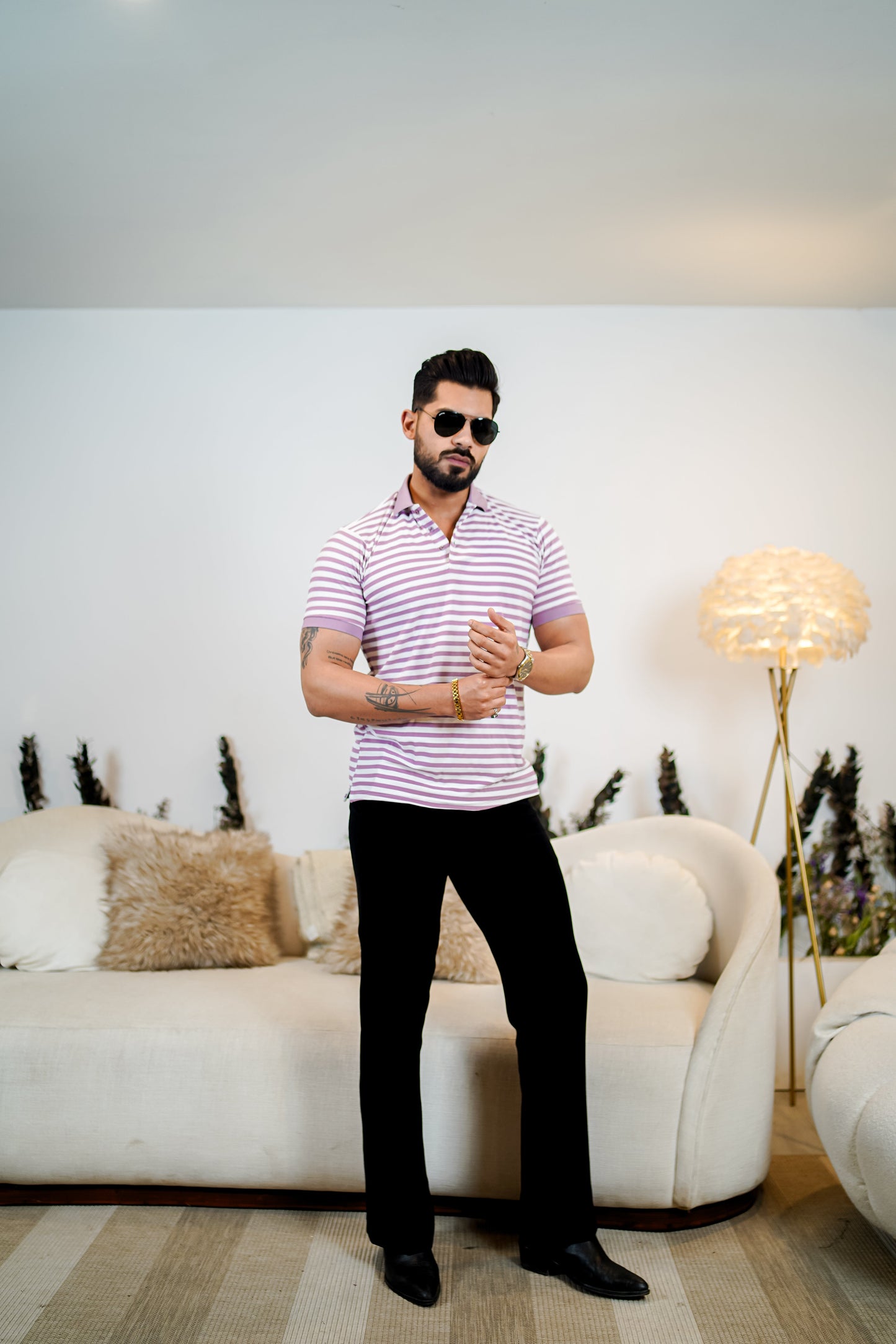 Signature Striped Polo T Shirt - Premium Style