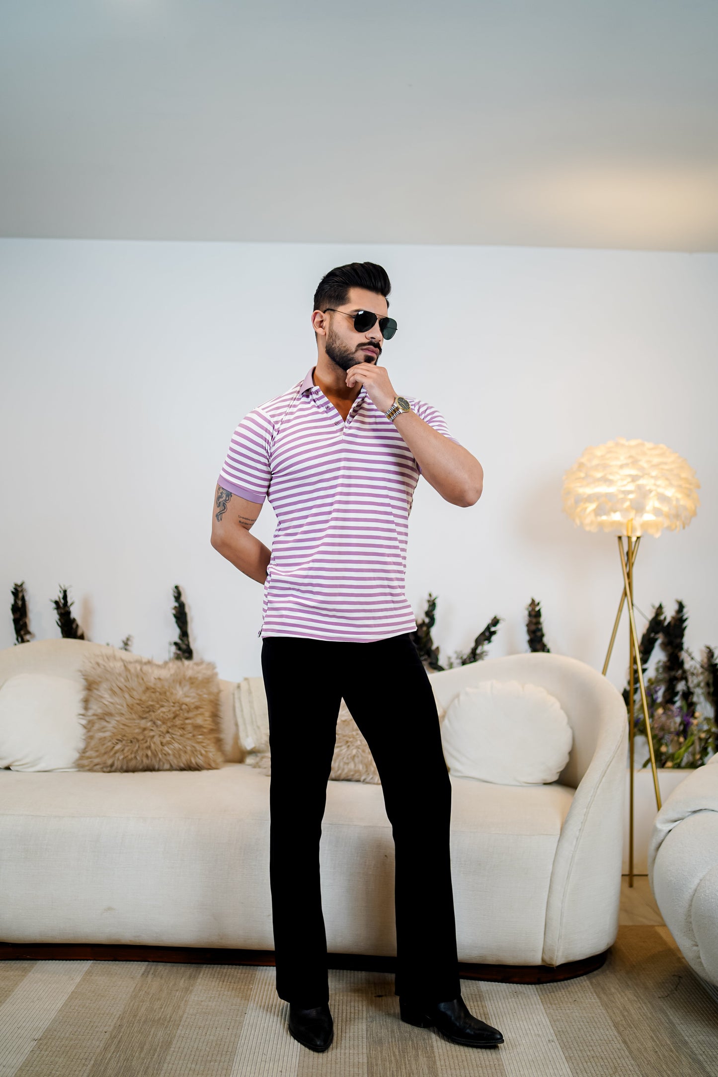 Signature Striped Polo T Shirt - Premium Style