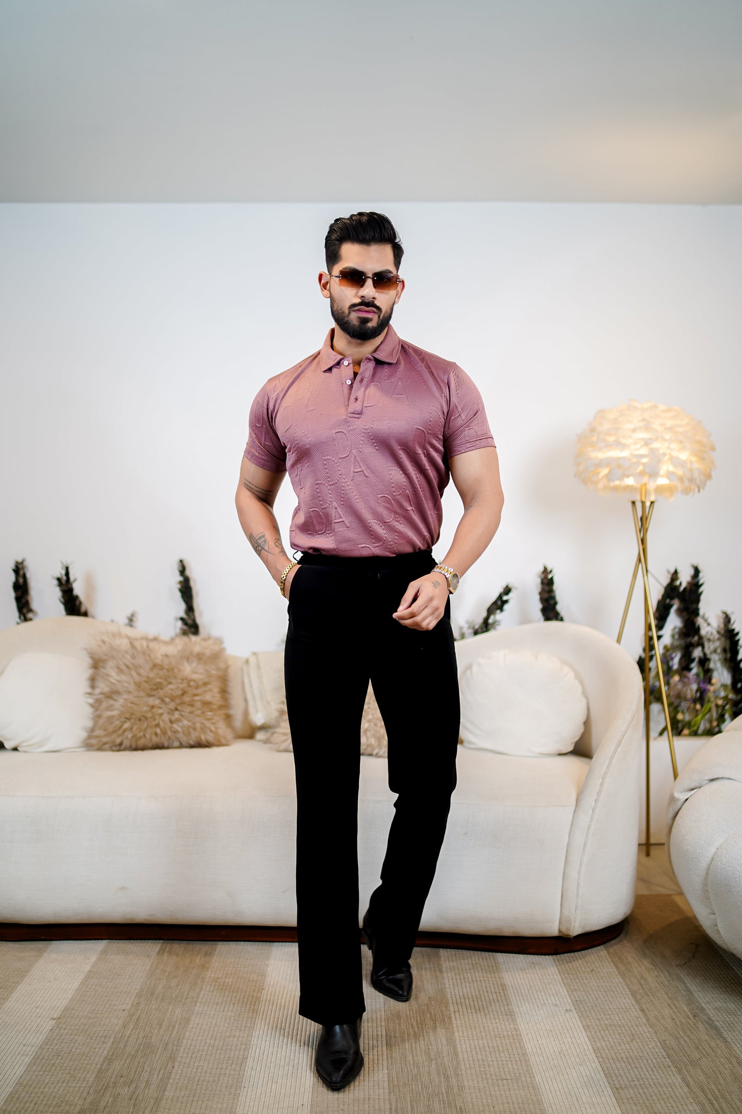 Weffi Embossed Premium Polo T Shirt - Half Sleeve