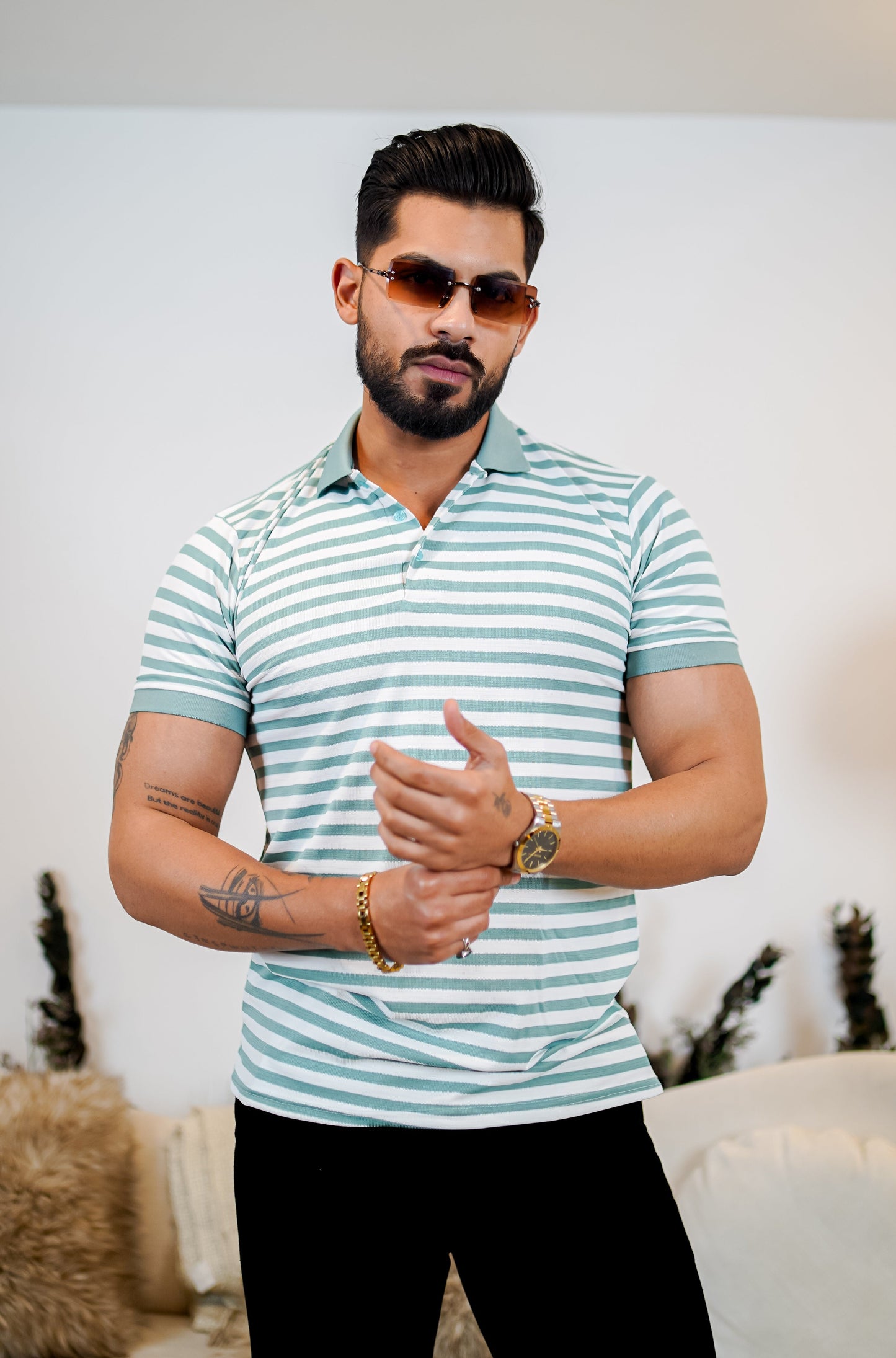 Signature Striped Polo T Shirt - Premium Style