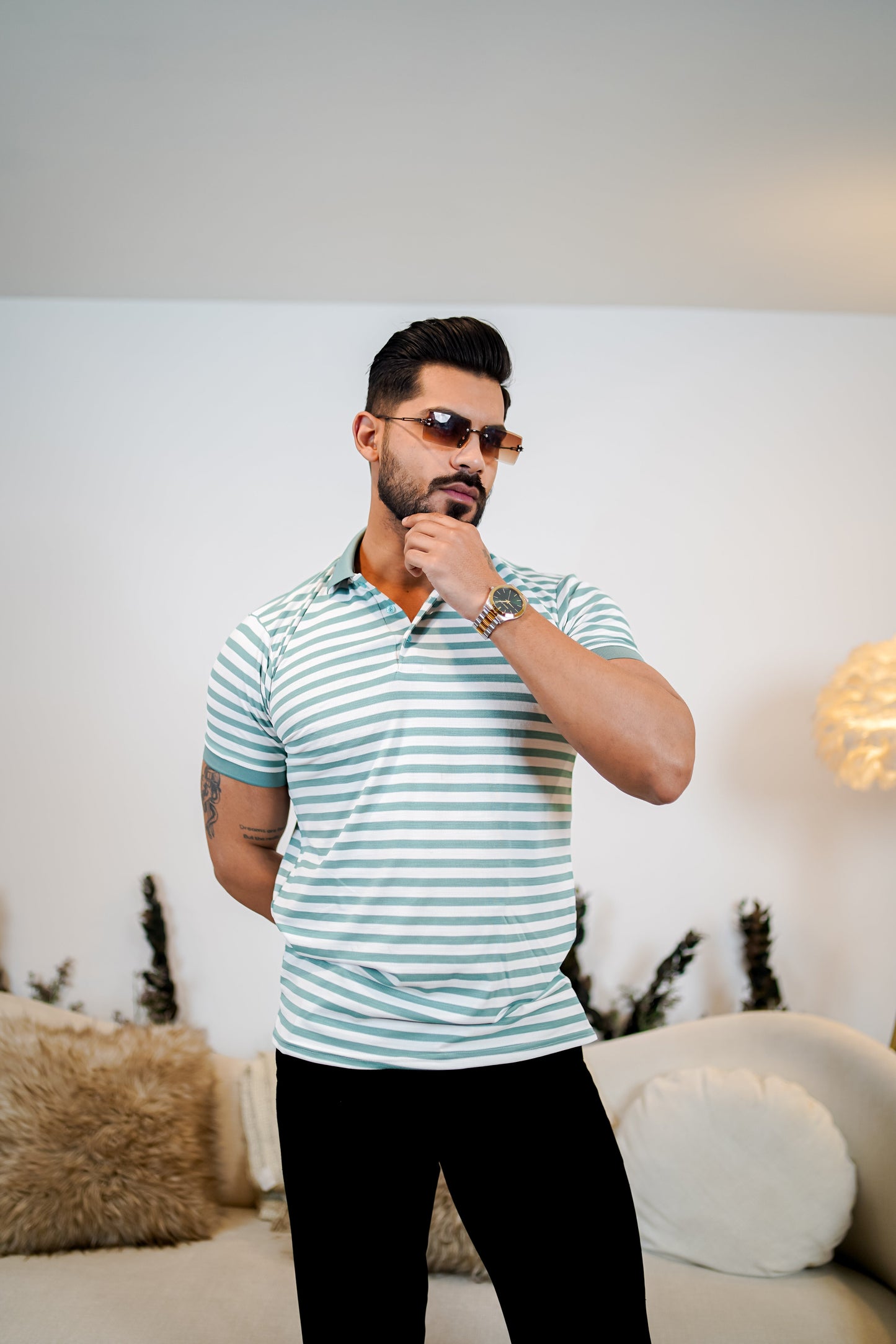 Signature Striped Polo T Shirt - Premium Style