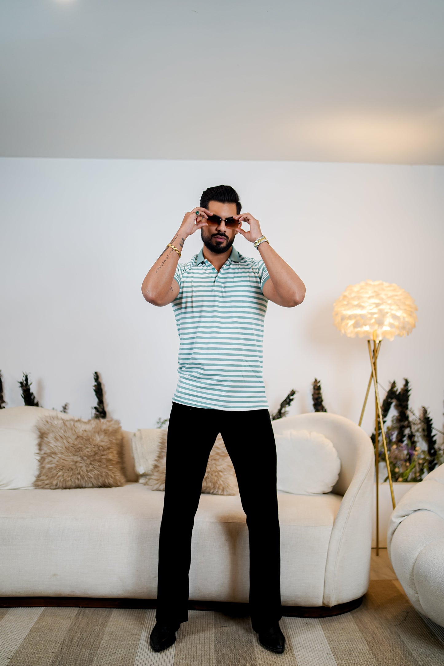 Signature Striped Polo T Shirt - Premium Style