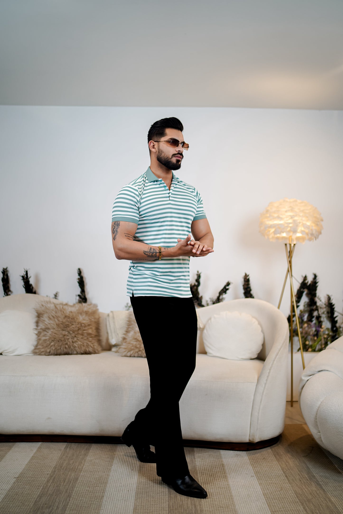 Signature Striped Polo T Shirt - Premium Style