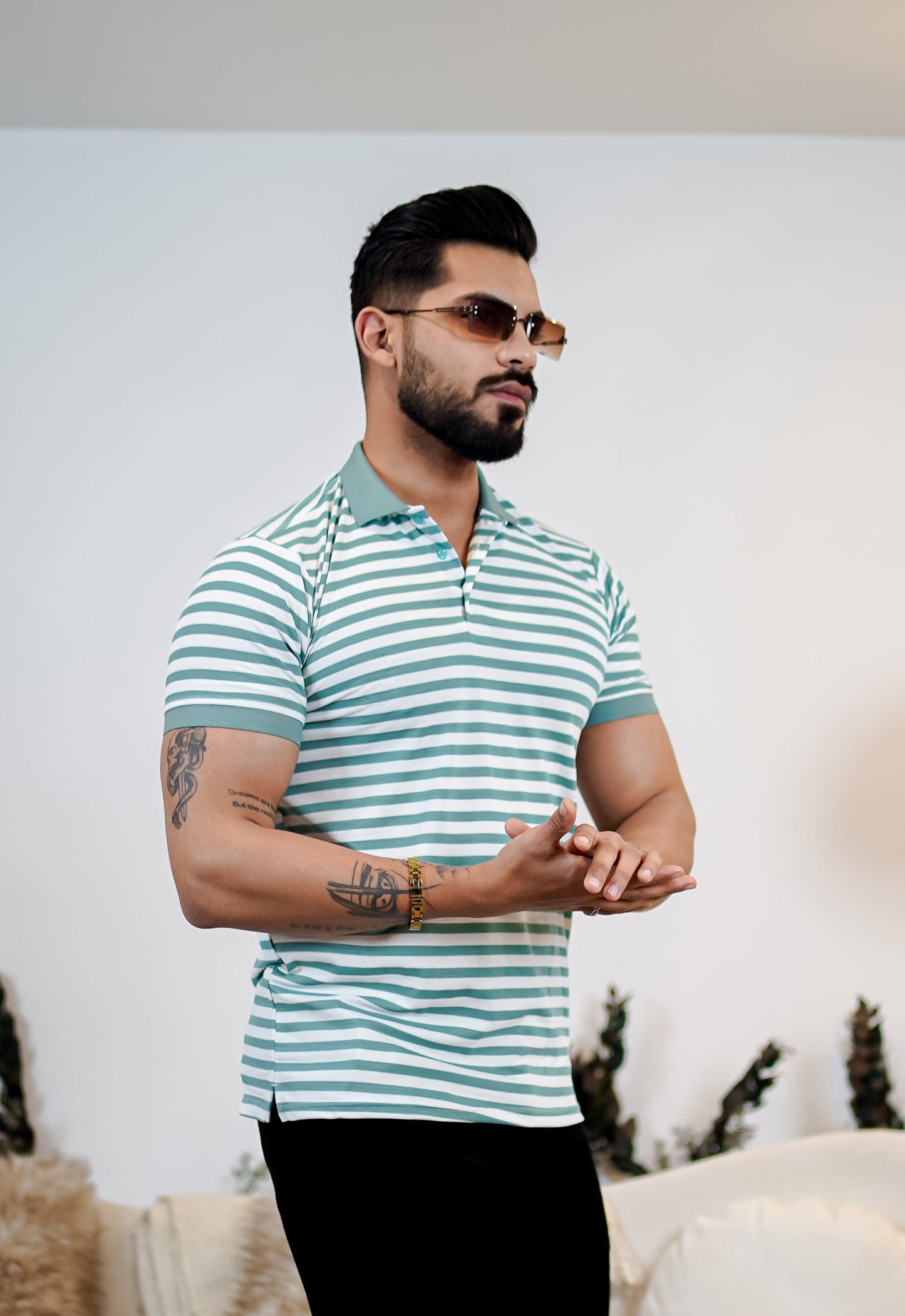 Signature Striped Polo T Shirt - Premium Style