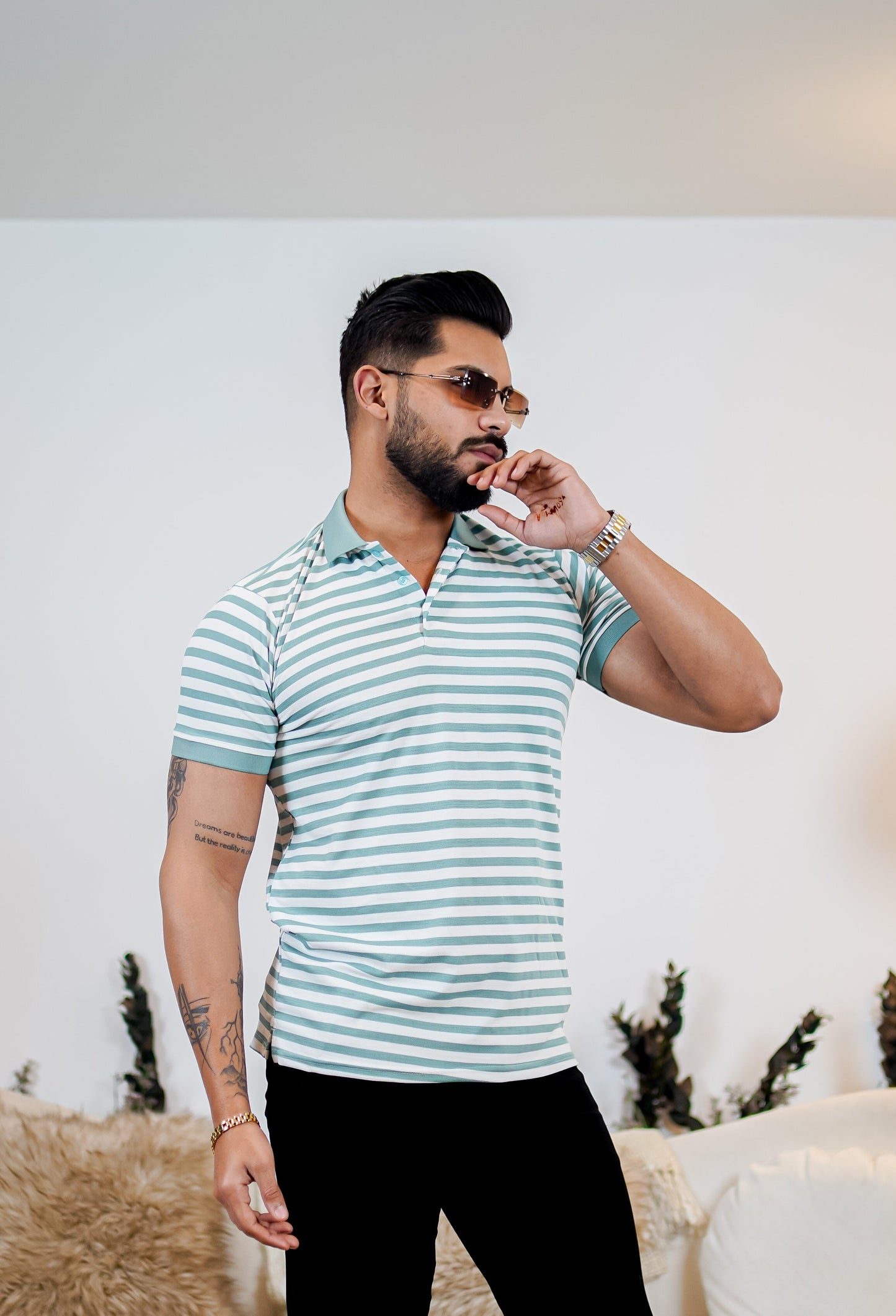 Signature Striped Polo T Shirt - Premium Style