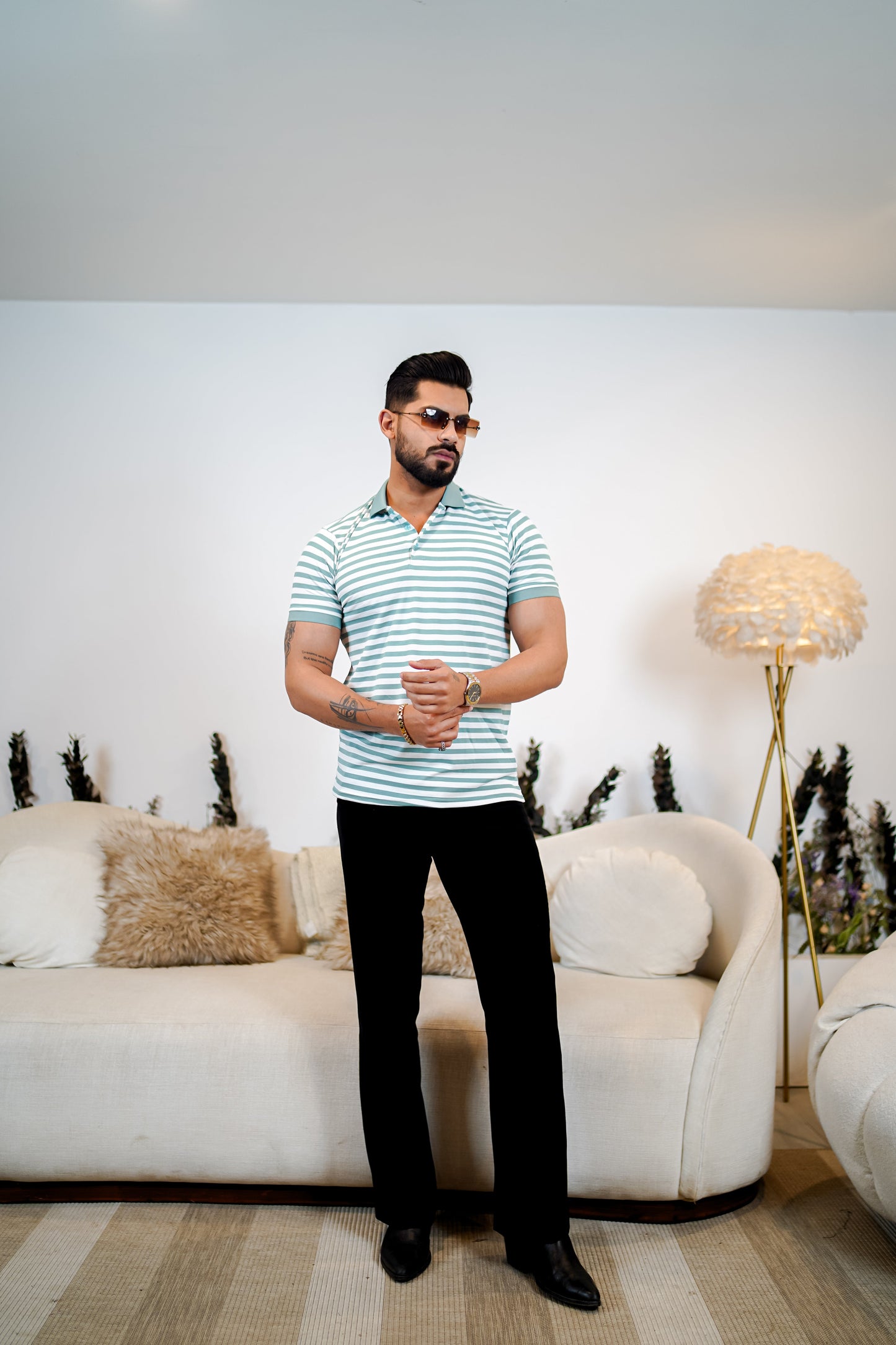 Signature Striped Polo T Shirt - Premium Style